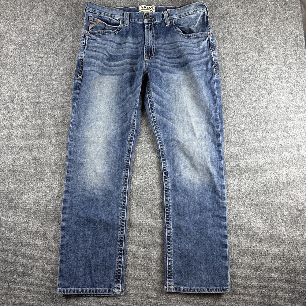Ariat M5 Jeans Men's 38x32 Relaxed Straight Leg Medium Wash Denim